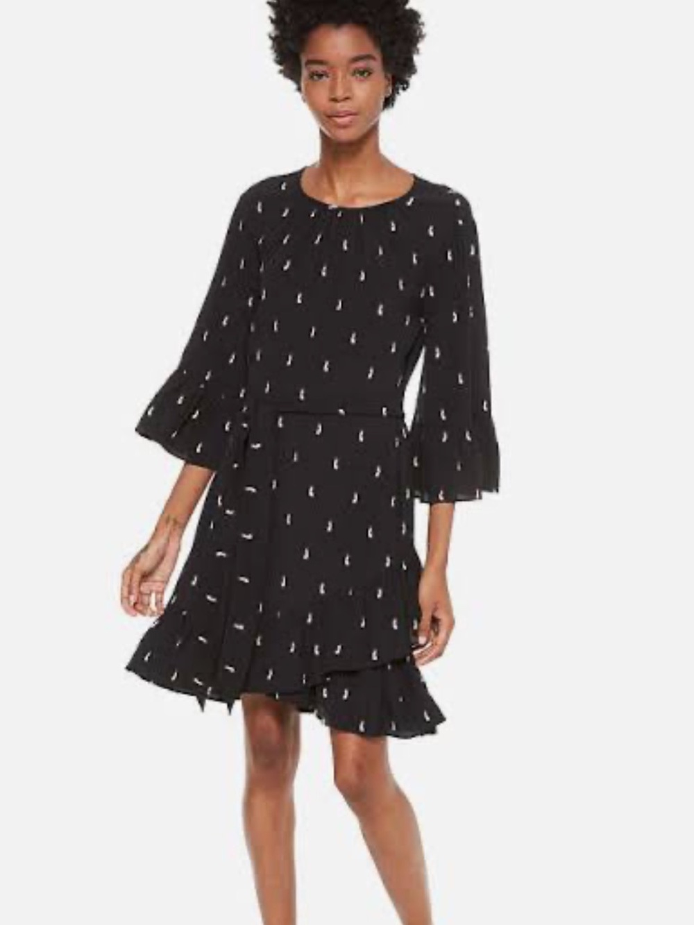 NWT kate spade penguin print Black crepe Dress size medium